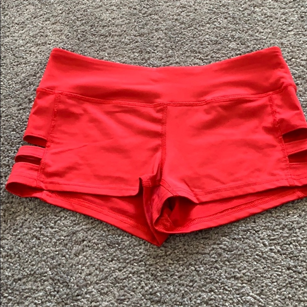 Sexy, red training shorts. Size S. Side cut outs